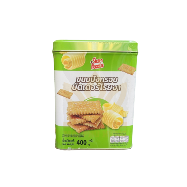 Bánh Quy Siam Foods Vị Bơ Mè hộp thiếc 350g