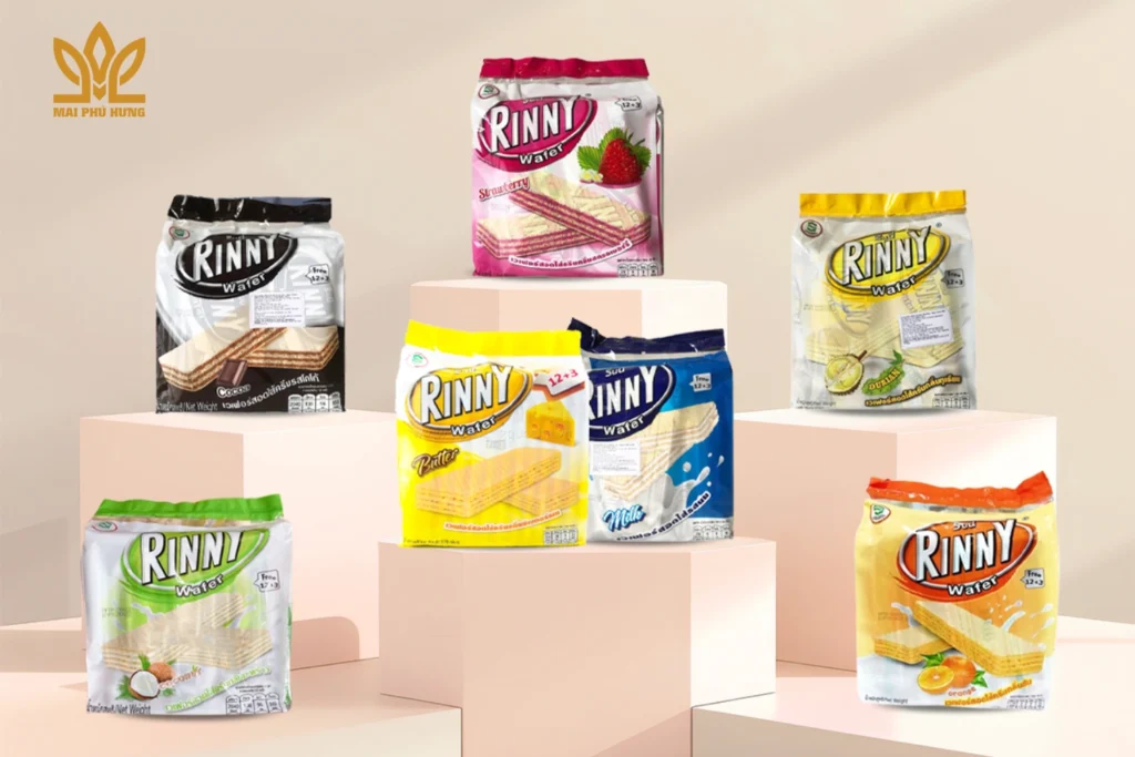 Ăn Vặt Thái Lan Loại Nào Ngon? Gợi Ý Bánh Kẹo Thái Lan Được Ưa Chuộng 15 bánh xốp rinny các mùi vị