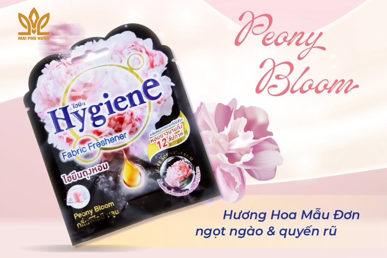 túi thơm hương hoa mẫu đơn ngọt ngào và quyến rũ