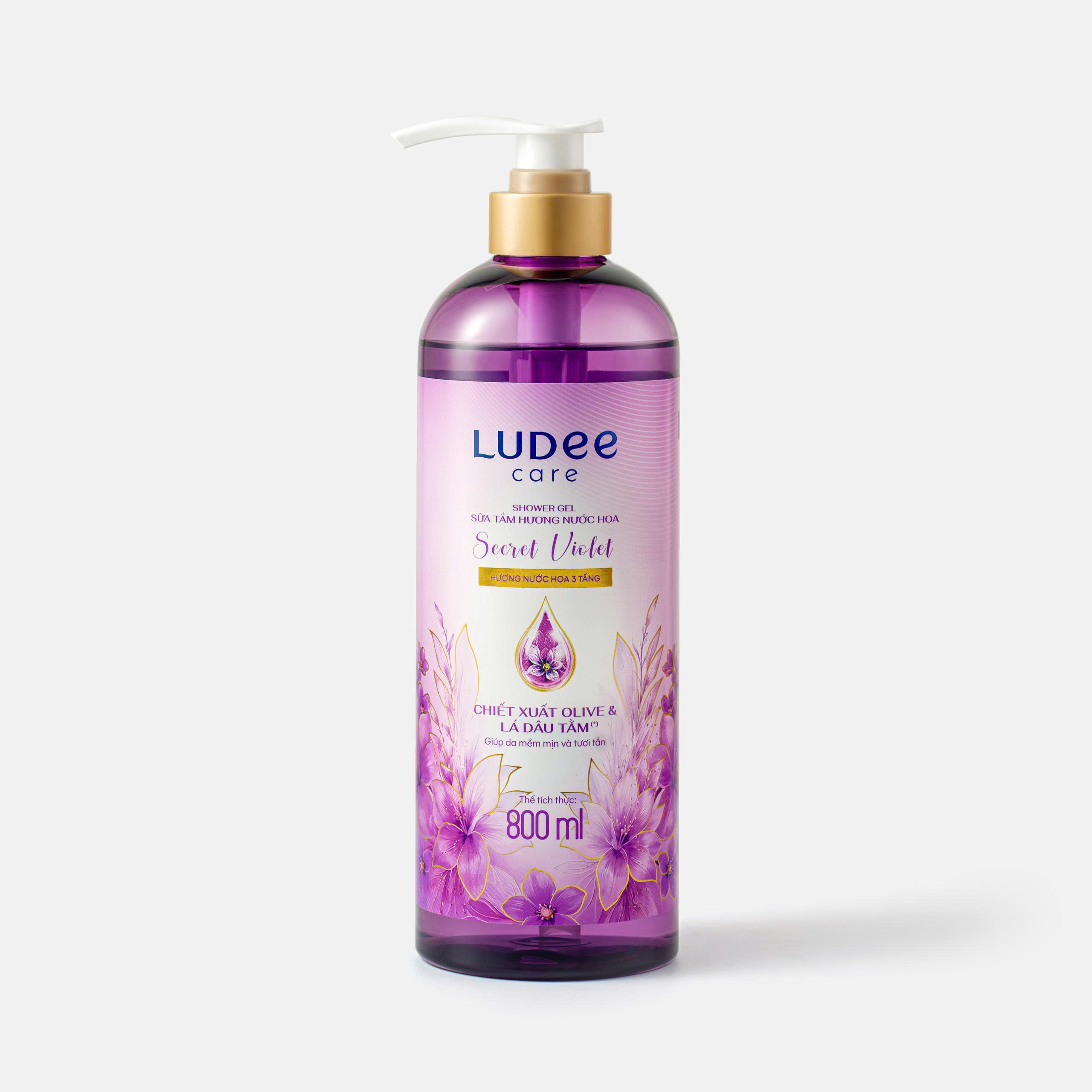 Gel Sữa Tắm Hương Nước Hoa Ludee Care Secret Violet 800ml 14 MT Ludee violet